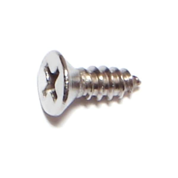 Midwest Fastener Sheet Metal Screw, #8 x 1/2 in, 18-8 Stainless Steel Flat Head Phillips Drive, 100 PK 05163 - main